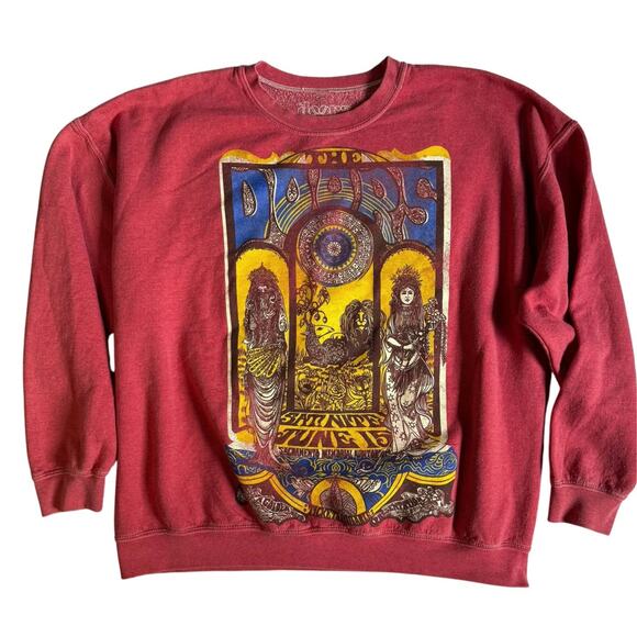 Vintage The Doors Oversized Pink Graphic Sweatshirt One Size Rock Band Tee - Picture 3 of 8